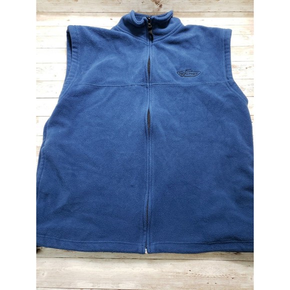 Team Realtree Men's Med Fleece blue Vest  Full Zip Hiking Construction - Picture 2 of 8